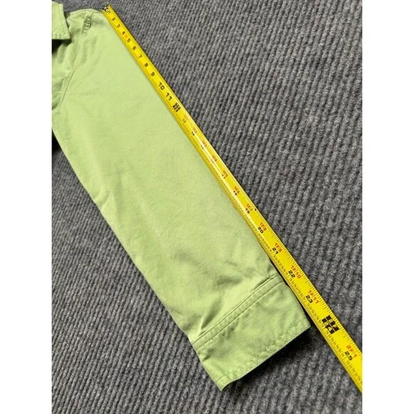 Coldwater Creek Womens Large Stretch Lime Green Button Up Shirt Jacket Top EUC - Picture 9 of 9